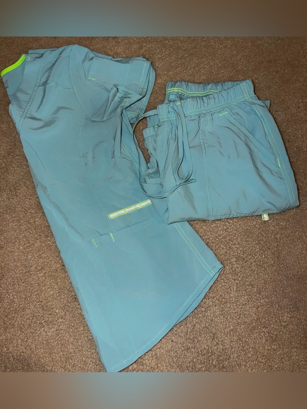Women's Blue premium performance stretchy Scrub Set- joggers